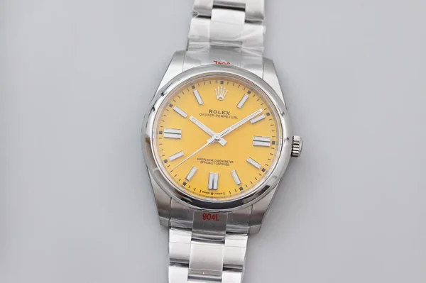 Replica Rolex Oyster Perpetual 114200 White Grape Index Dial 34mm Unisex watch