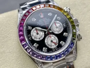 Replica Rolex Daytona 116599RBOW Rainbow White Gold Black Dial Sapphire Bezel - Image 2