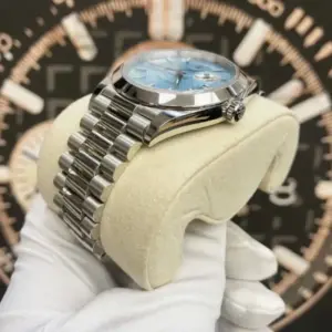 Replica Rolex Day-Date 228206 Ice Blue Motif Dial Platinum 40MM Mens Replica Watch - Image 2