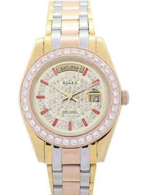 Rolex Day-Date 36mm Yellow gold with Diamonds Dial 118346