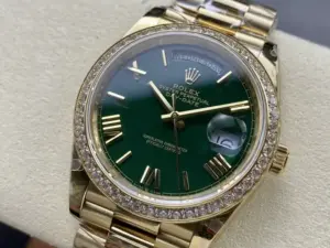 Replica Rolex Day Date 40 18K Yellow Gold Green Dial Diamond Bezel M228348RBR 0040 Men's Watch - Image 3