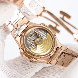 Replica Patek Philippe Nautilus Ladies Rose Gold Blue Dial 7118 35.2mm - Image 4
