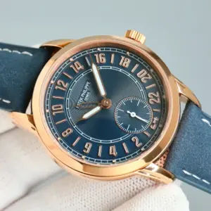 Patek Philippe Complications Rose Gold Blue 5224R 001 42mm Replica - Image 2