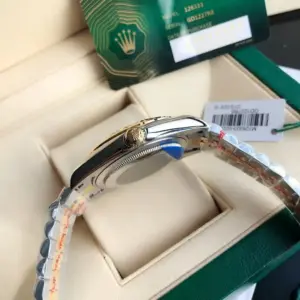 Replica Rolex Datejust 41 Steel and Everose Gold Wimbledon Dial Oster Band m126331 0015 - Image 5