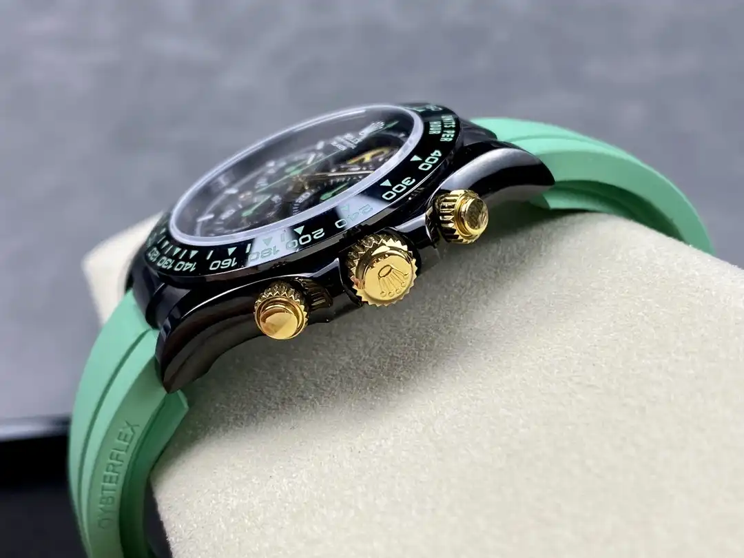Replica Rolex Daytona PVD Ceramic Bezel GET Best Edition Green Rubber Strap - Image 4