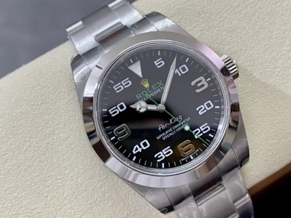 Replica Rolex Air-King Stainless Steel Black Arabic Dial 116900 40mm Mens Watch