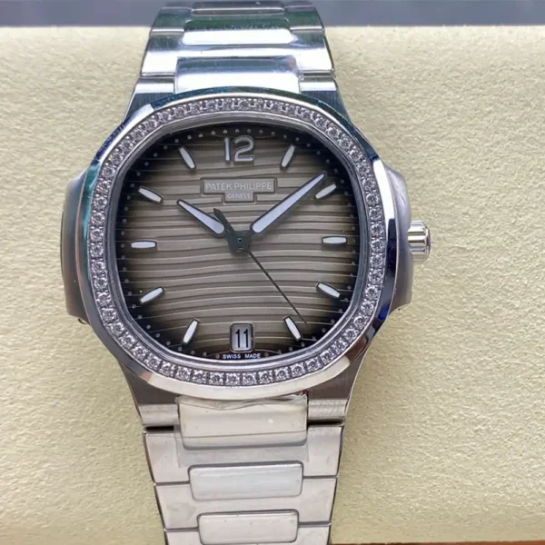 Replica Patek Philippe Nautilus Automatic Diamond Grey Dial 7118 1200A 011 35.2mm