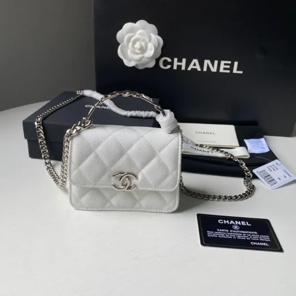 Replica Chanel Clutch with Chain Caviar Calfskin & Silver Black