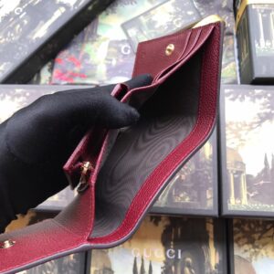 Replica Gucci Women Zumi Grainy Leather Wallet Red - Image 2