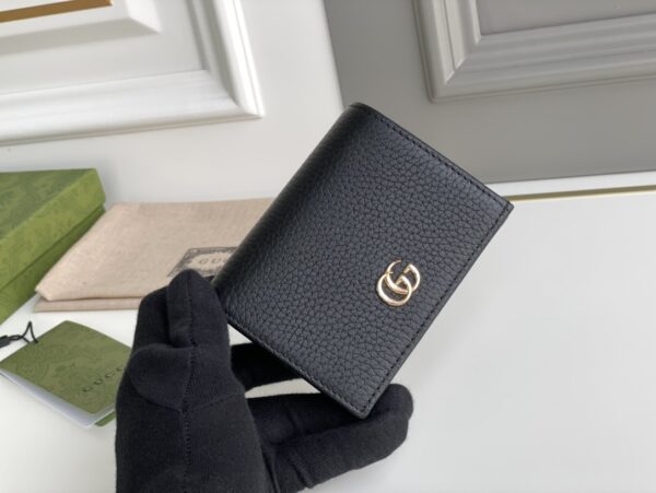 Replica Gucci Women GG Marmont Card Case Wallet Black