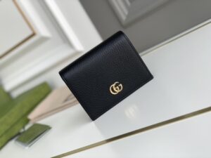 Replica Gucci Women GG Marmont Card Case Wallet Black - Image 2