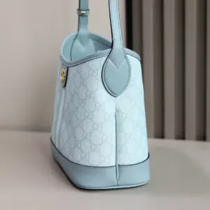 Replica Gucci Ophidia Small Shoulder Bag Blue GG Supreme Canvas - Image 2