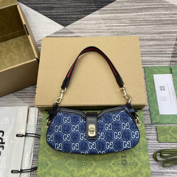 Replica Gucci Moon Side Mini Shoulder Bag Blue GG denim