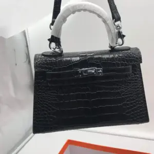 Hermes-22cm-Kelly-Bag-Crocodile-Stripe-Handbag-Black-With-Silver-_6