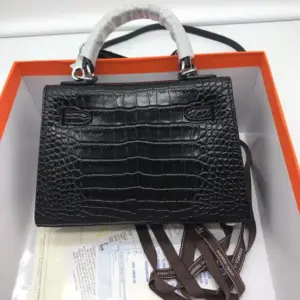 Hermes-22cm-Kelly-Bag-Crocodile-Stripe-Handbag-Black-With-Silver-_7