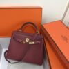 Hermes-25cm-Kelly-Bag-Togo-Leather-Handbag-Dark-Red