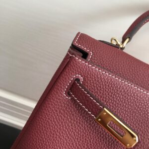 Hermes-25cm-Kelly-Bag-Togo-Leather-Handbag-Dark-Red_3