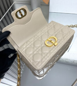 replica Mini Dior Jolie Top Handle Bag Beige Cannage Calfskin - Image 3