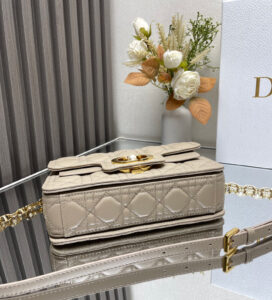 replica Mini Dior Jolie Top Handle Bag Beige Cannage Calfskin - Image 4