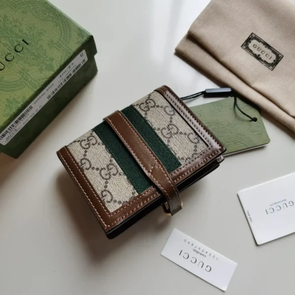 Replica Gucci Card Case Wallet Coffee