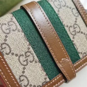Replica Gucci Card Case Wallet Coffee - Image 3