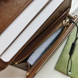 Replica Gucci Card Case Wallet Coffee - Image 6