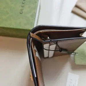 Replica Gucci Card Case Wallet Coffee - Image 7