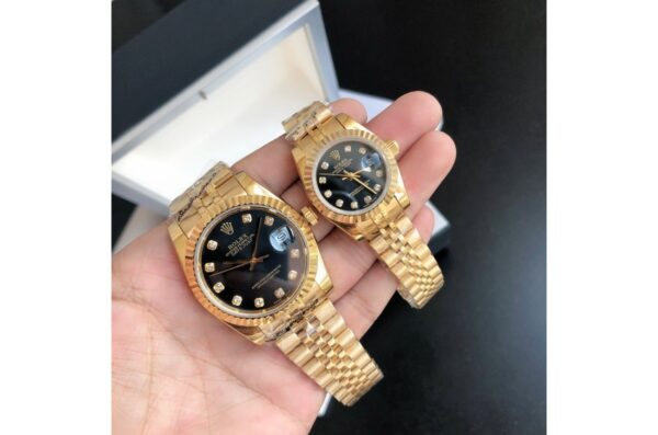 Rolex Datejust 36/28mm RG/RG Jub Black/Dial
