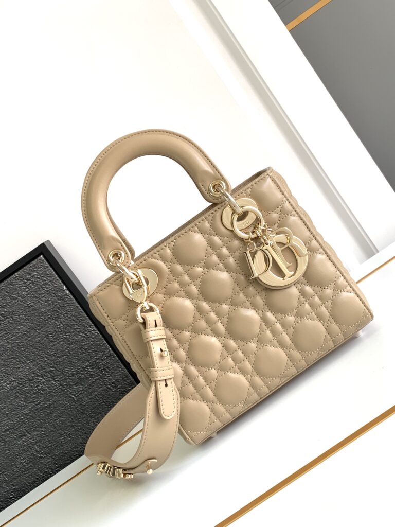 Small-Lady-Dior-Bag-Lambskin-Biscuit-Color-With-Gold-Hardware-20cm