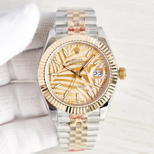 Replica Rolex Datejust 126233 Golden Palm Motif Dial 36MM Unisex Replica Watch