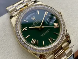 Replica Rolex Day Date 40 18K Yellow Gold Green Dial Diamond Bezel M228348RBR 0040 Men's Watch - Image 2