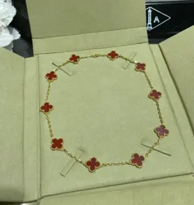 Replica Vintage Alhambra necklace 10 motifs Red - Image 4