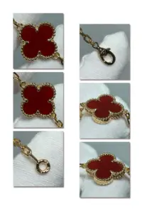 Replica Vintage Alhambra necklace 10 motifs Red - Image 5