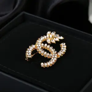 Replica Chanel Diamond Chanel Diamond Wheat Ear Double C Brooch - Image 5