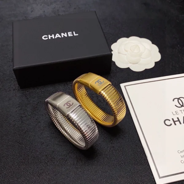 Replica Chanel Spring Elastic Grid Bracelet in Silver and Gold