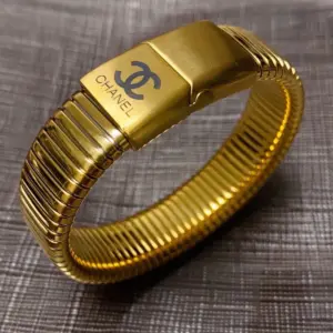 Replica Chanel Spring Elastic Grid Bracelet in Silver and Gold - Image 4