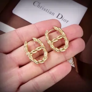 Replica Dior CD Fashion Gold Large Letter Earrings - Image 2
