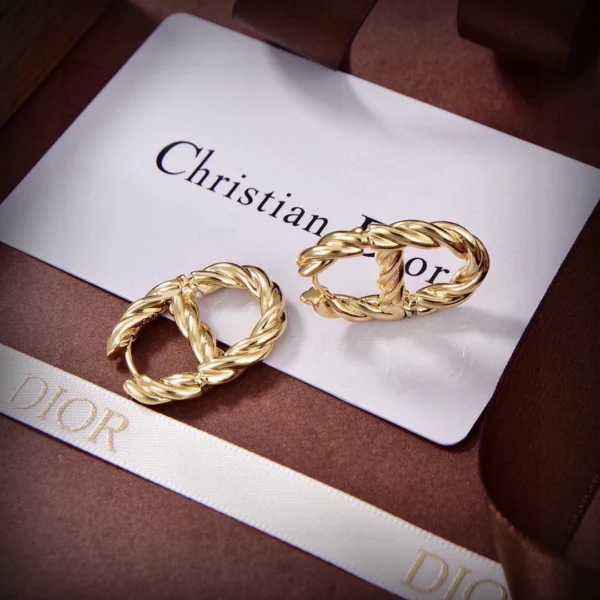Replica Dior CD Fashion Gold Large Letter Earrings