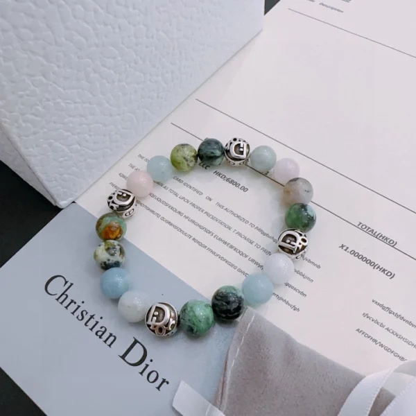 Replica Dior Multi element agate and Thai silver style bracelet