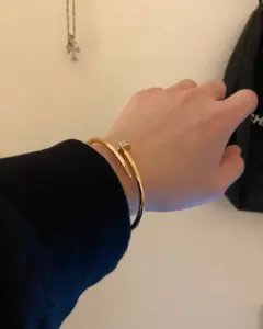 Replica Cartier Rose Gold Head and Tail Diamond Nail Bracelet - Image 5