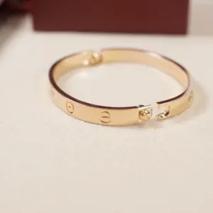 Replica Cartier Love Bracelet For Men and Women Pink Gold Zero Diamond Wide version - Image 3