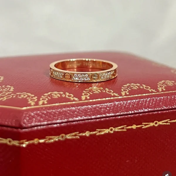 Replica Cartier Silver Gold Narrow Edition Starry Sky Two Rows Diamond Ring