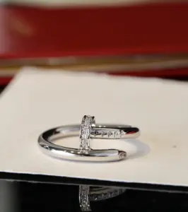 Replica Cartier Diamond nail ring rose gold gold and silver three styles - Image 8
