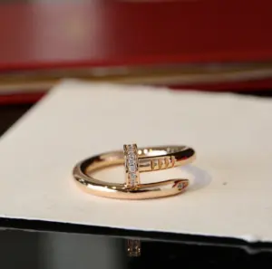 Replica Cartier Diamond nail ring rose gold gold and silver three styles - Image 7