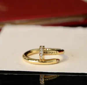 Replica Cartier Diamond nail ring rose gold gold and silver three styles - Image 6