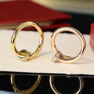 Replica Cartier Diamond nail ring rose gold gold and silver three styles - Image 4