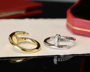 Replica Cartier Diamond nail ring rose gold gold and silver three styles - Image 2