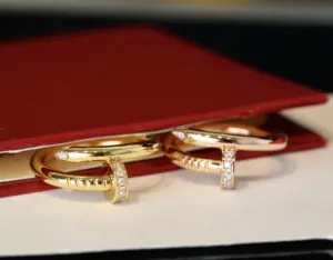 Replica Cartier Diamond nail ring rose gold gold and silver three styles - Image 5