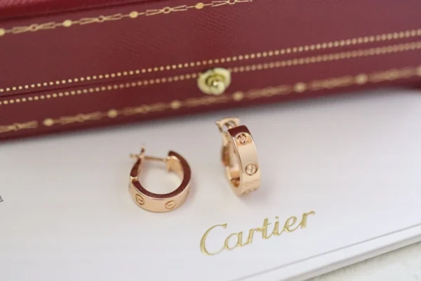 Replica Cartier love series CNC screw half circle earrings