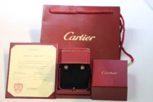 Replica Cartier Three-color hoop single diamond series earrings bracelet necklace - Image 3